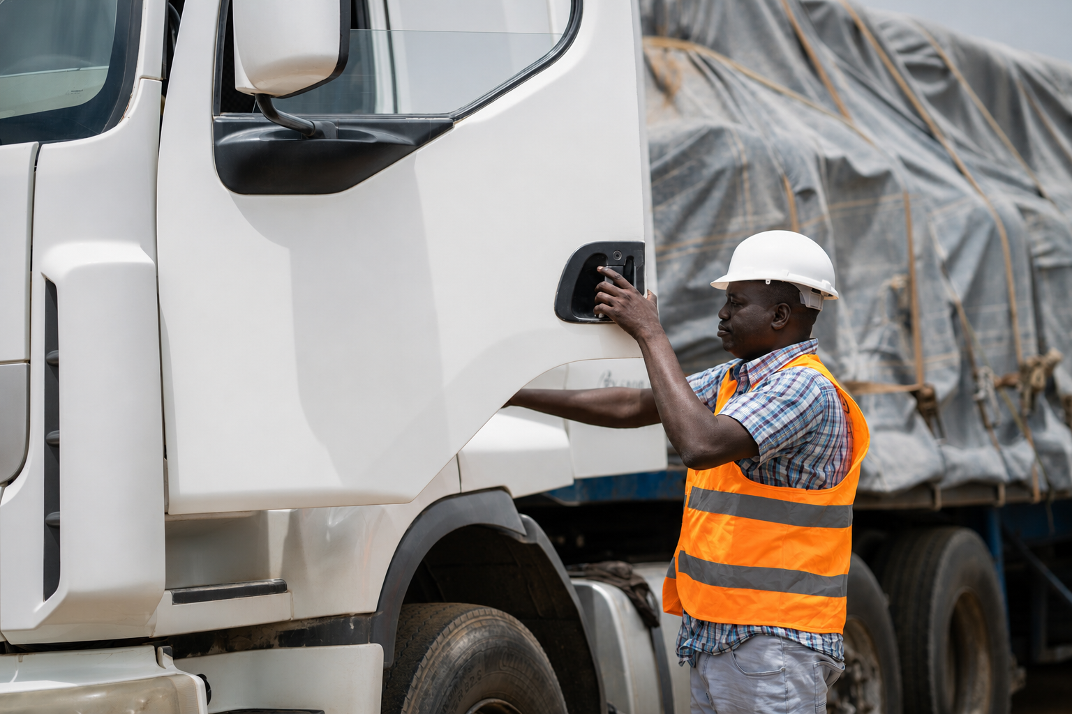 Portrait d'Ibrahima Sow, transporteur indépendant